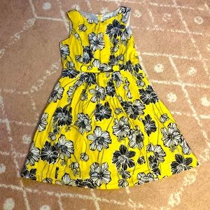 Yellow black and white floral dress